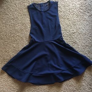 Lace backed navy tank dress